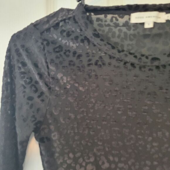 Good American Black Velvet Leopard Print Bodysuit Size 1 - Small - Picture 4 of 6